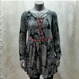 Xhilaration Black Paisley Oversized Dress